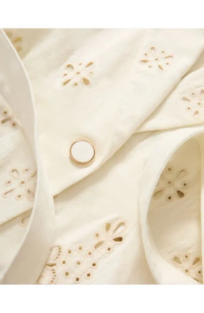 Veronica Beard Townes Eyelet Cotton Twill Vest In White