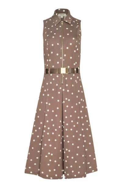 L'agence Kylo Polka Dot Belted Shirtdress In Multi
