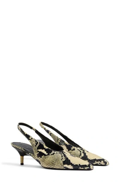 Khaite Bella Python-embossed Leather Pump In Brown