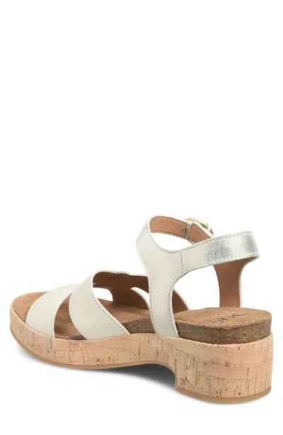 Söfft Capri Ankle Strap Platform Sandal In Silver