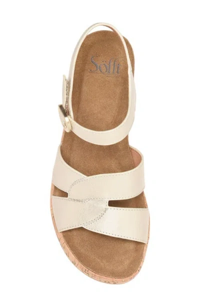 Söfft Capri Ankle Strap Platform Sandal In Silver