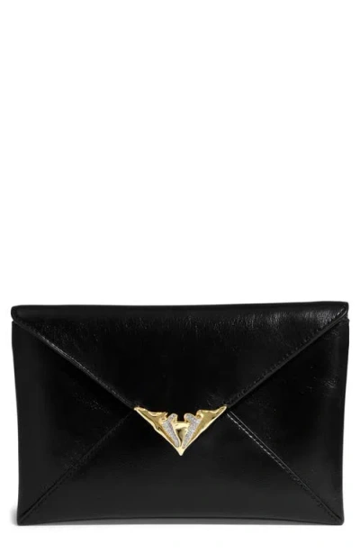 Alexis Bittar Leather Envelope Clutch In Black