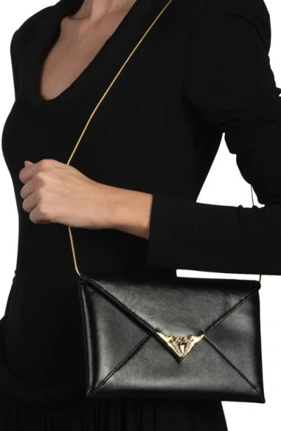 Alexis Bittar Leather Envelope Clutch In Black
