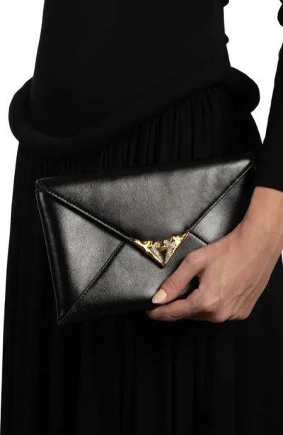 Alexis Bittar Leather Envelope Clutch In Black