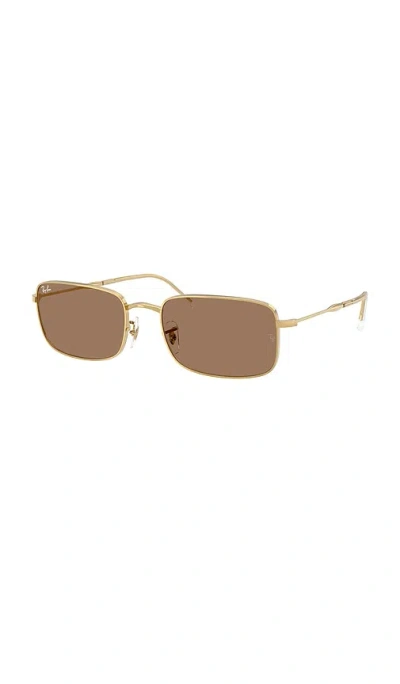 Ray Ban Rectangular Sunglasses In Brown