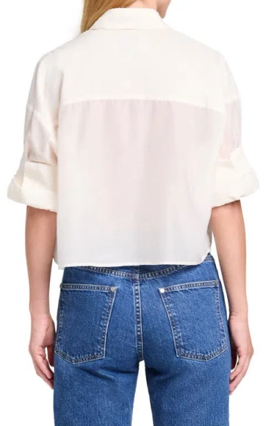 Twp Next Ex Ruffle Button Down Top Ivory In White
