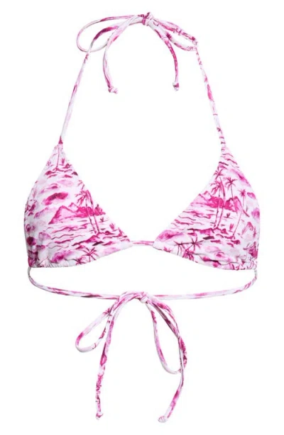 Pacsun Triangle Bikini Top In Pink