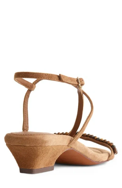 Madewell Tonio Beaded Strappy Sandals Aged Cognac In Brown