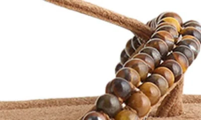 Madewell Tonio Beaded Strappy Sandals Aged Cognac In Brown