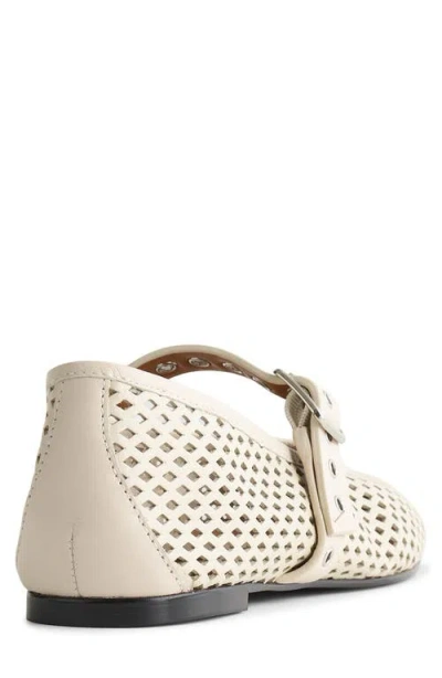 Madewell The Remy Mary Jane Flats In Perforated Leather Vintage Muslin In White