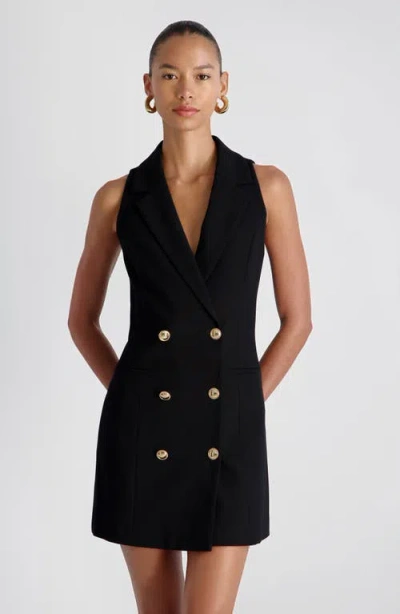 French Connection Whisper Sleeveless Double Breasted Blazer Minidress In Black