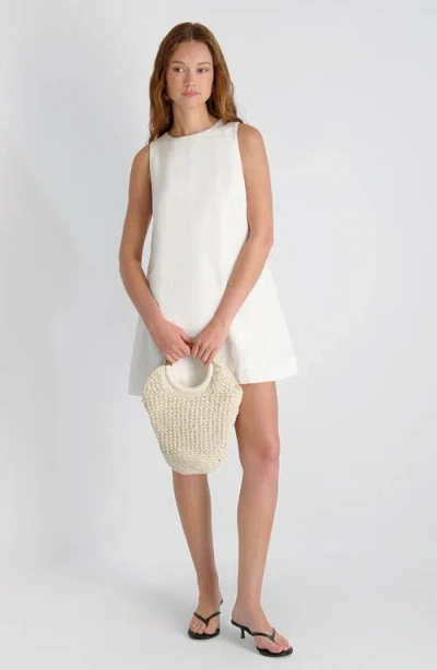 French Connection Cooper Linen Sleeveless Mini Dress In White