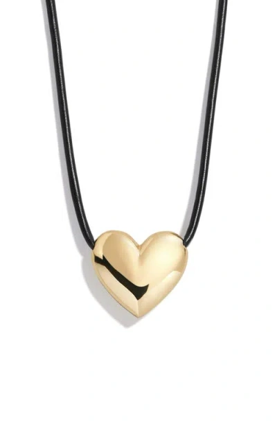 Baublebar Millie Bubble Heart Paracord Necklace In Black