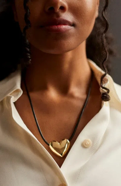 Baublebar Millie Bubble Heart Paracord Necklace In Black