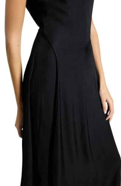 Theory Draped Sweater Dress In Crepe Jersey In Black
