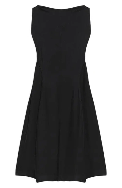 Theory Draped Sweater Dress In Crepe Jersey In Black