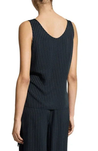 Theory Tie-waist Tank Top In Washed Stripe In Blue