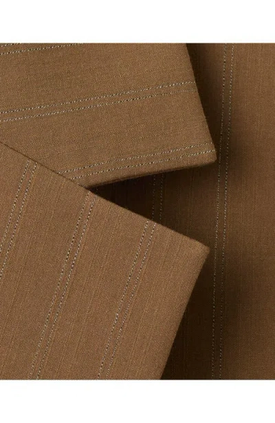 Mango Pinstripe Blazer In Brown