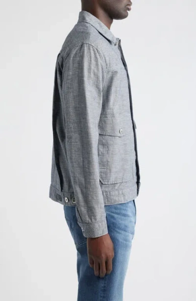 Ag Sid Cotton & Linen Trucker Jacket In Blue