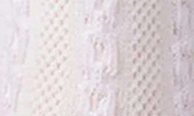 Memoi Cherry Bow Cable Crew Socks In White