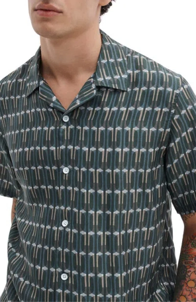 Rag & Bone Avery Printed Button-up Shirt In Blue