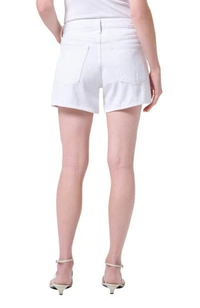 Agolde Five-pocket Denim Shorts In White