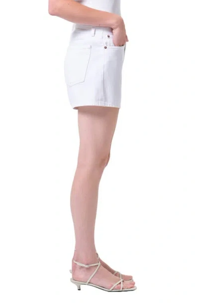 Agolde Five-pocket Denim Shorts In White
