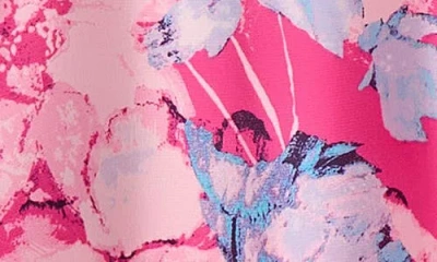 Kasper Printed Ruffle Sleeve Top In Multi