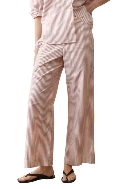 Marine Layer Allison Stripe Pull-on Crop Wide Leg Hemp Blend Pants In Neutral
