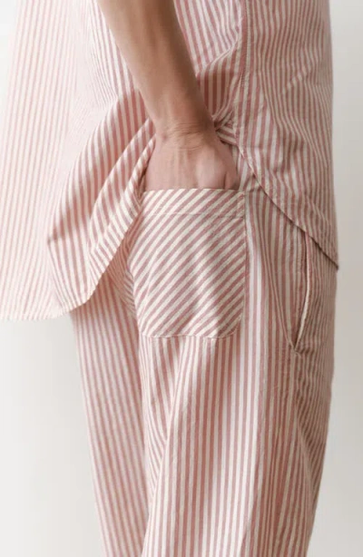 Marine Layer Allison Stripe Pull-on Crop Wide Leg Hemp Blend Pants In Neutral