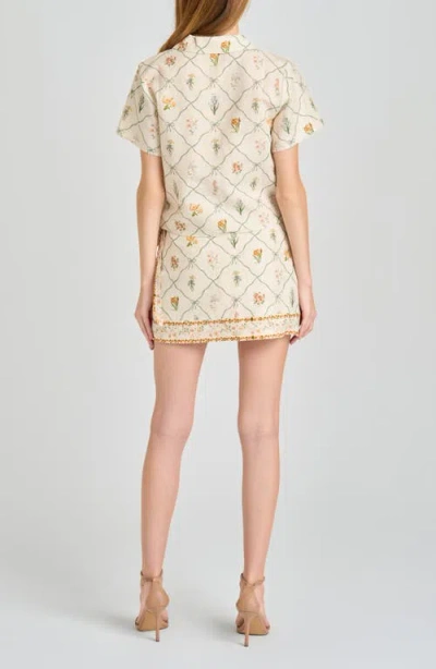 Wayf Amelia Print Linen Blend Button-up Shirt In Multi