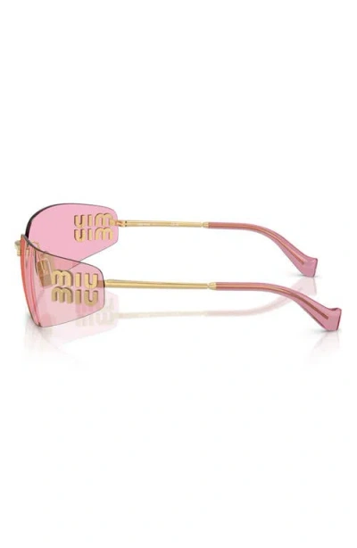 Miu Miu 75mm Oversize Rectangular Wrap Sunglasses In Red