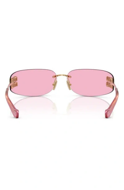 Miu Miu 75mm Oversize Rectangular Wrap Sunglasses In Red