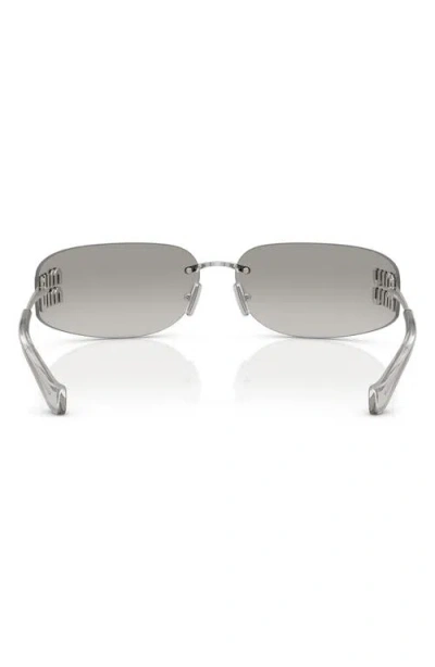 Miu Miu 75mm Oversize Rectangular Wrap Sunglasses In Purple