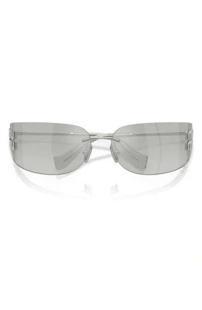 Miu Miu 75mm Oversize Rectangular Wrap Sunglasses In Purple