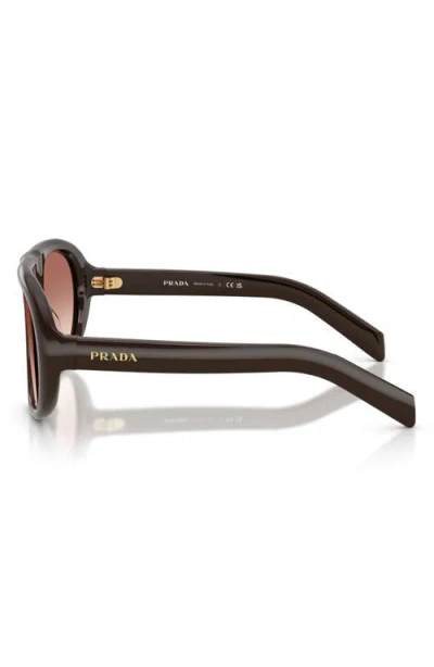 Prada Eyewear Oversized Pilot Sunglasses In White
