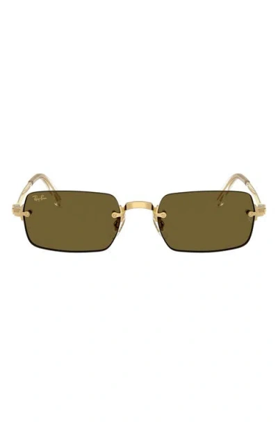 Ray Ban Ray-ban 54mm Polarized Rectangular Sunglasses In Orange