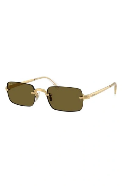 Ray Ban Ray-ban 54mm Polarized Rectangular Sunglasses In Orange