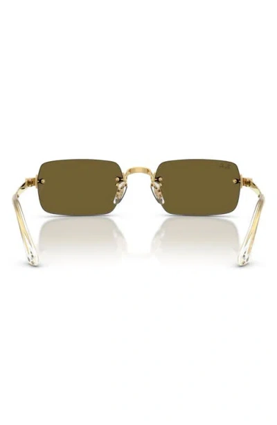 Ray Ban Ray-ban 54mm Polarized Rectangular Sunglasses In Orange