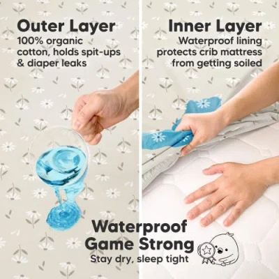 Keababies 2-pack Soothe [protect+] Waterproof Crib Sheets In Multi