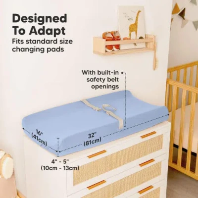 Keababies 2-pack Isla Changing Pad Covers In Blue