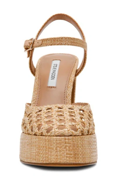 Steve Madden Lexie Ankle Strap Platform Pump In Brown