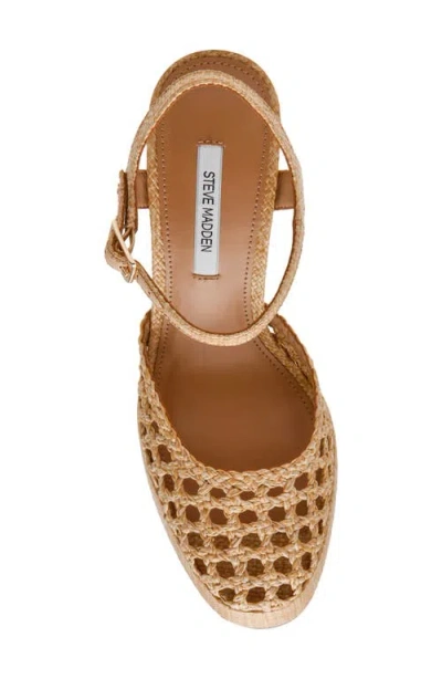 Steve Madden Lexie Ankle Strap Platform Pump In Brown