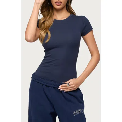 Edikted Adley Fitted Bodysuit In Blue
