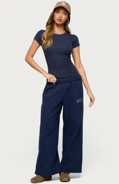 Edikted Adley Fitted Bodysuit In Blue