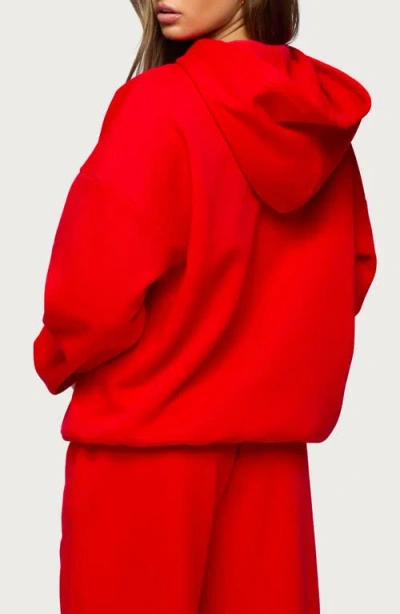 Edikted Basic Girl Oversize Hoodie In Red