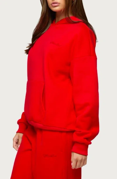 Edikted Basic Girl Oversize Hoodie In Red