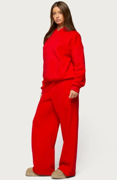 Edikted Basic Girl Oversize Hoodie In Red