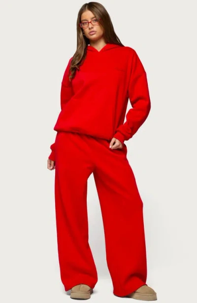 Edikted Basic Girl Oversize Hoodie In Red
