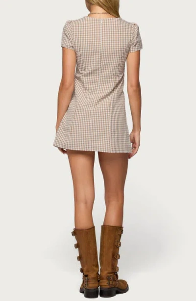 Edikted Arli Gingham Romper In Brown